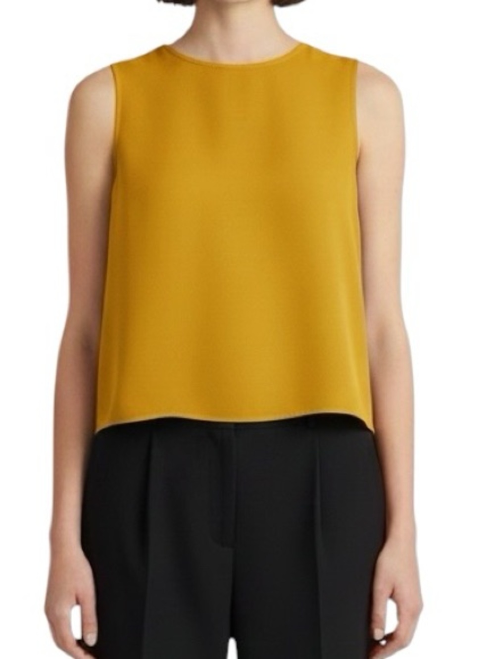Babaton Carlotta Top in mustard sleeveless semi cropped Sz L excellent condition